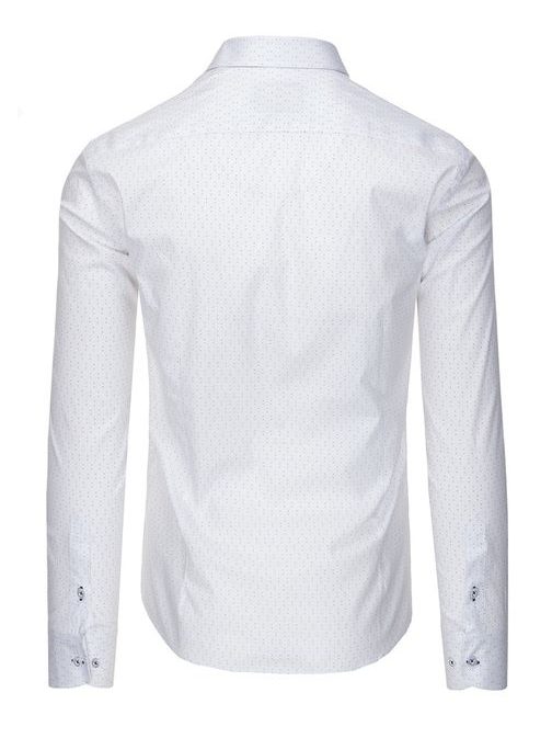 Elegantná biela SLIM FIT košeľa s drobnými bodkami