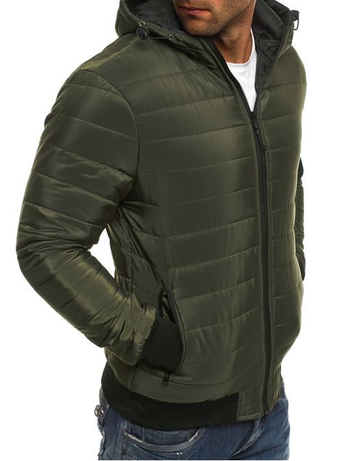 Prechodná khaki bunda s kapucňou J.STYLE AK78