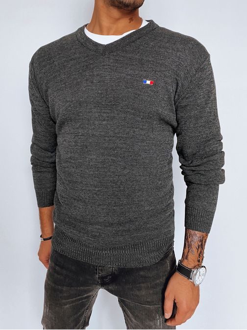 Trendy čierny pánsky sveter