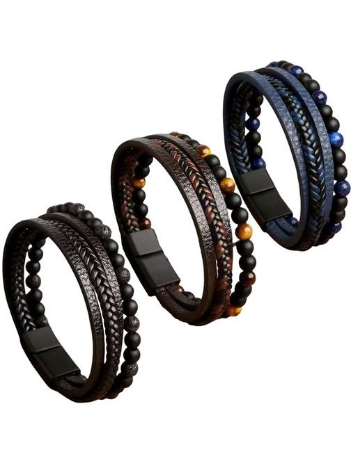 Set 3 štýlových pánskych náramkov