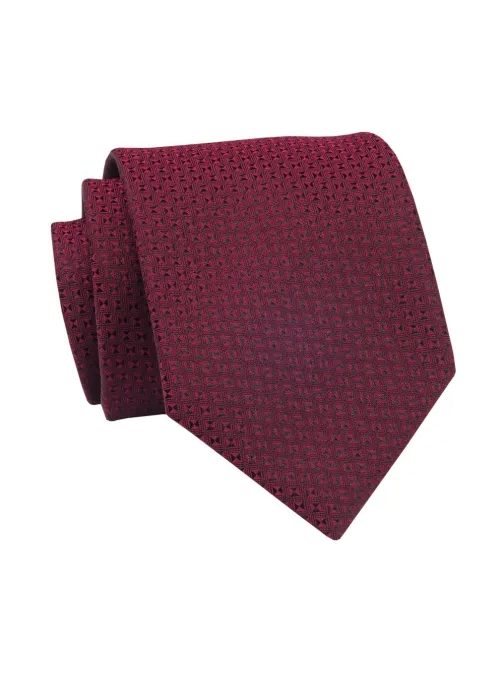 Moderná vzorovaná kravata v bordovej farbe