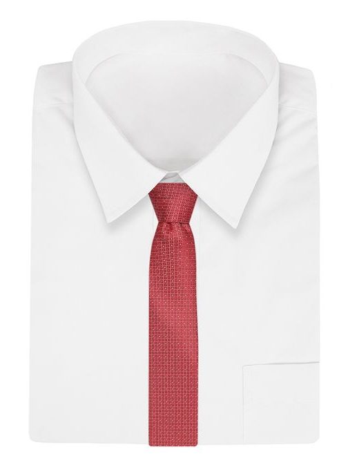 Červená kravata s výrazným vzorovaním