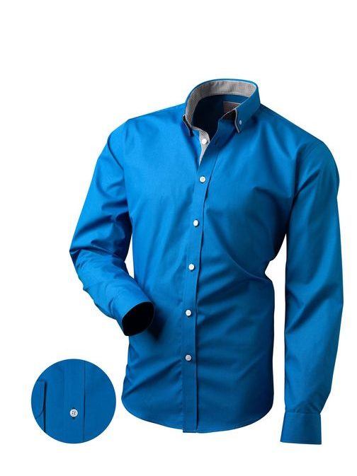 Krásna modrá pánska košeľa V168