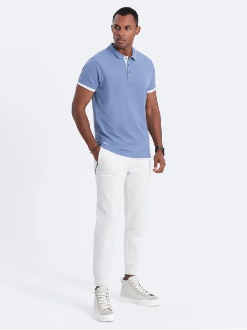 Nadčasová pánska denim polokošeľa V3 POSS-0113