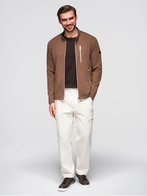 Hnedá pánska bunda so stojáčikom V2 JANP-0229