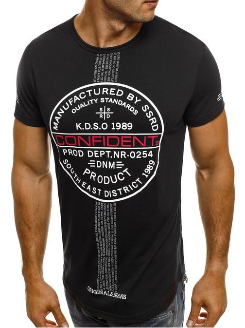 Čierne tričko nápadito potlačené J.STYLE SS176