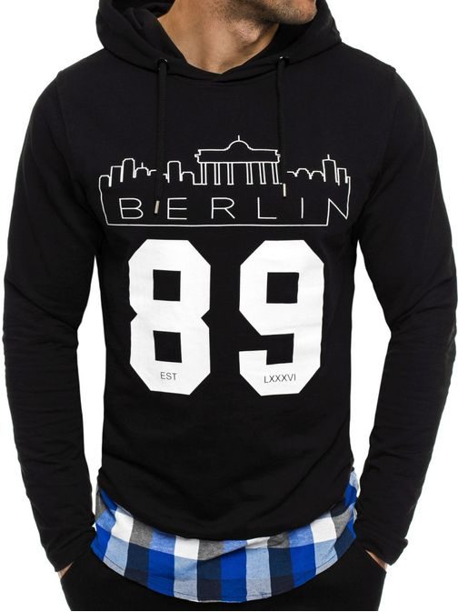 Čierno-modrá mikina Berlin 89 ATHLETIC 786