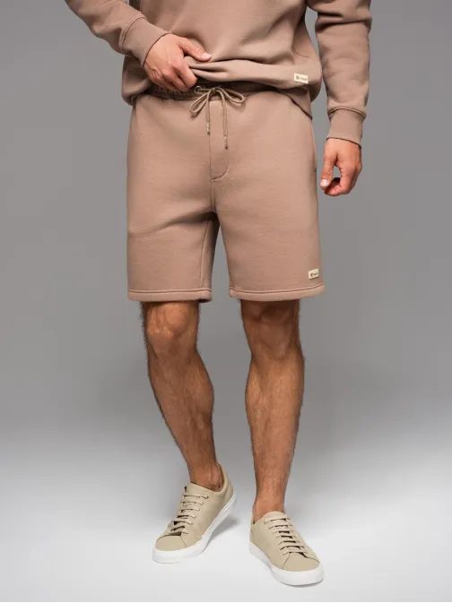 Unisex hnedá športová súprava (mikina+ kraťasy) V16 Z108