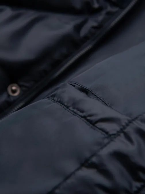 Hrubá pánska bunda na zimu v modrej farbe V2 OM-JAHP-0237