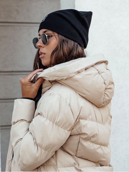 Neobyčajná dámska bunda v béžovej farbe Mensi