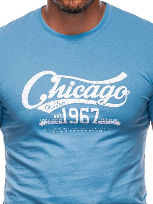 Modré tričko s nápisom Chicago S2008