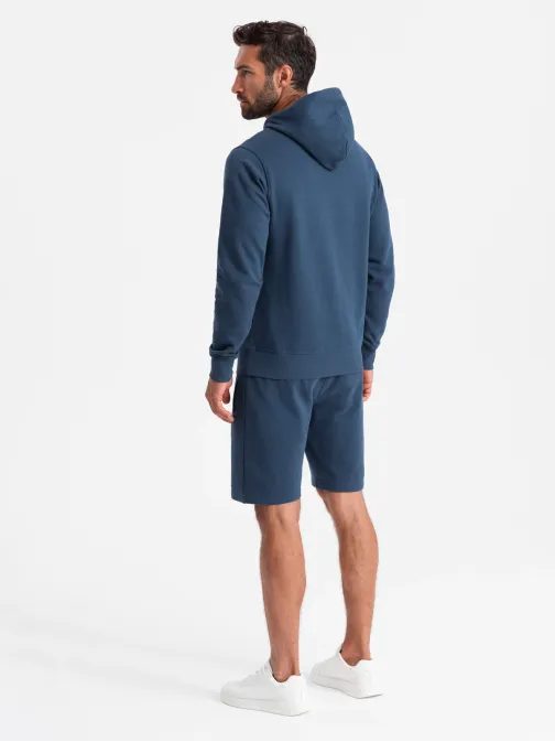 Tepláková tmavo modrá súprava (mikina+kraťasy) V4-Z75