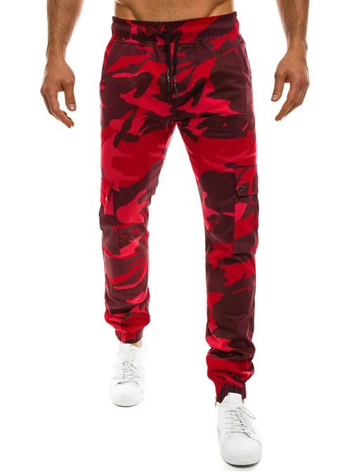 Červené trendy pánske joggery  ATHLETIC 858