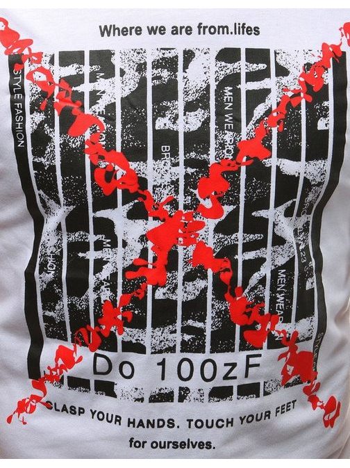 Zaujímavé pánske biele tričko