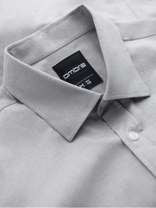 Módna šedá  slim-fit košeľa V2 SHCS-0175