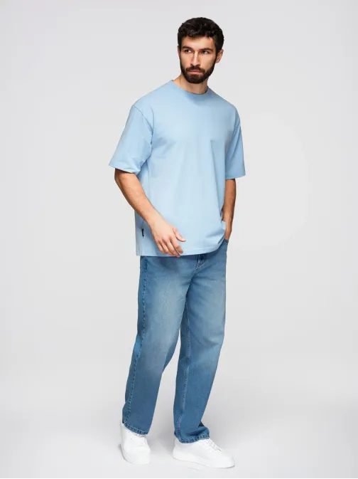 Svetlomodré tričko voľného strihu V7 TSBC-0267