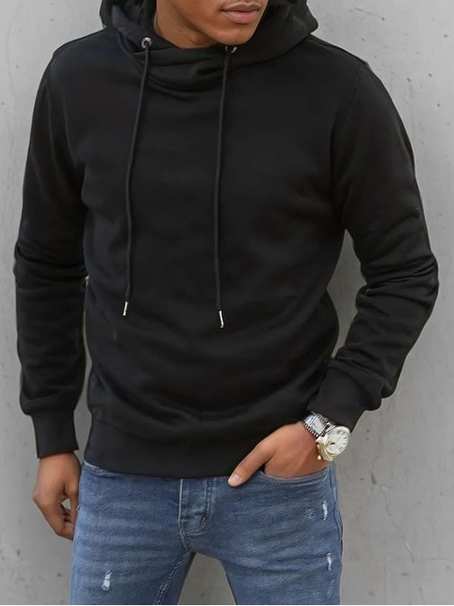 Čierna mikina s kapucňou v originálnom prevedení