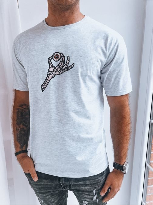 Trendy tričko s potlačou sivej farby