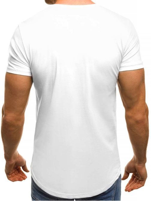 Biele pánske tričko s potlačou OZONEE B/181403