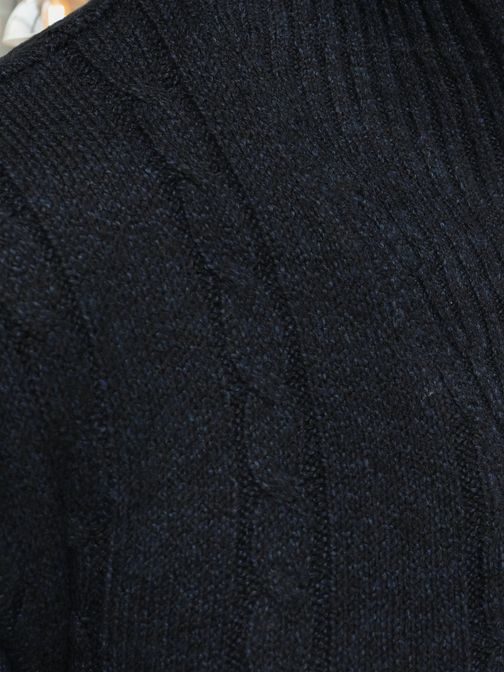 Vzorovaný pánsky sveter so zipsom modrý