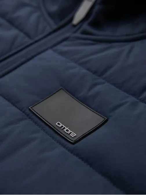 Moderná tmavo-modrá pánska prechodná bunda V4 JANP-160