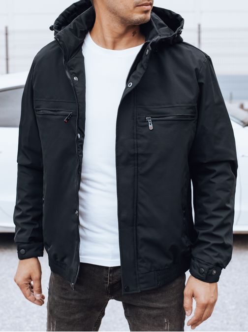 Pánska prechodná granátová bunda s kapucňou