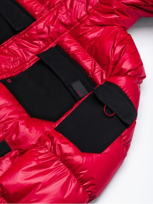 Štýlová bunda v červenej farbe C457