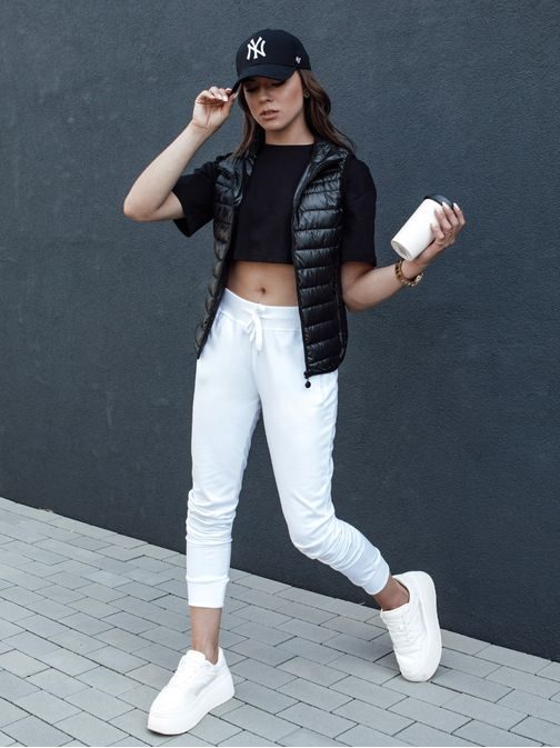 Dámska čierna prešívaná módna vesta Stylishz