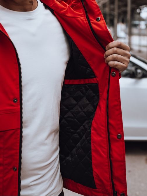 Prechodná bunda športového dizajnu červená