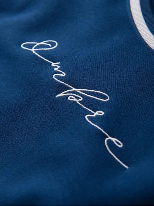 Pánska modrá mikina s nápisom V1 SSNZ-0244