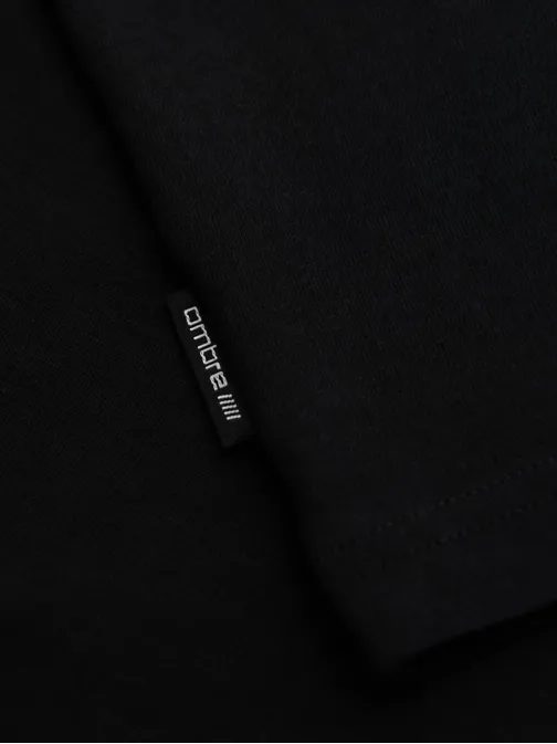 Čierne pánske tričko s trendy nápisom  V2 TSPT-0258