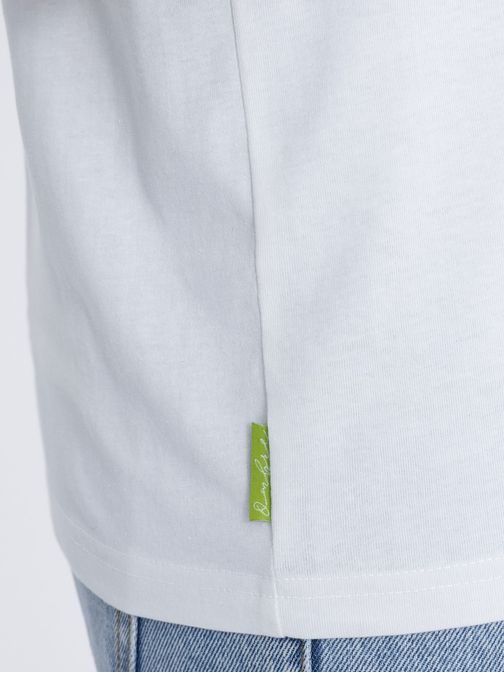 Originálne dvojfarebné tričko olivovo - biele V5 S1619