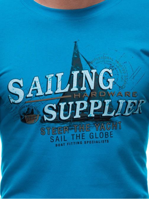 Svetlo-modré tričko s potlačou Sailing S1674