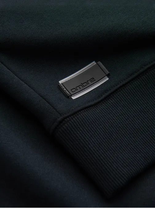 Základná bavlnená pánska mikina v čiernej farbe V9 om-ssbn-0159