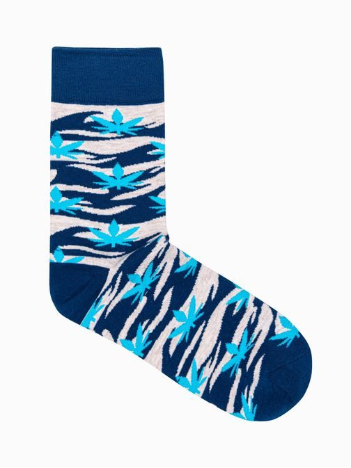 Veselé pánske ponožky v modrej farbe U112