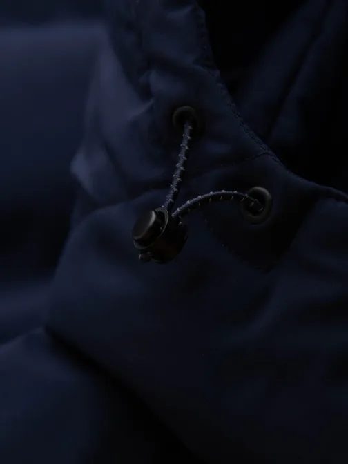 Módna tmavomodrá pánska zimná bunda V1 JAHP-0306