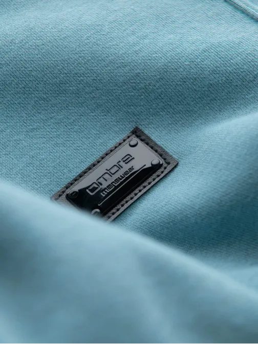 Pánska modrá mikina s logom a s kapucňou V4 SSNZ-0141