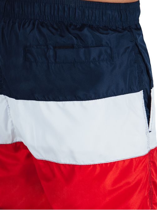Trojfarebné granátové-červené pánske plavky