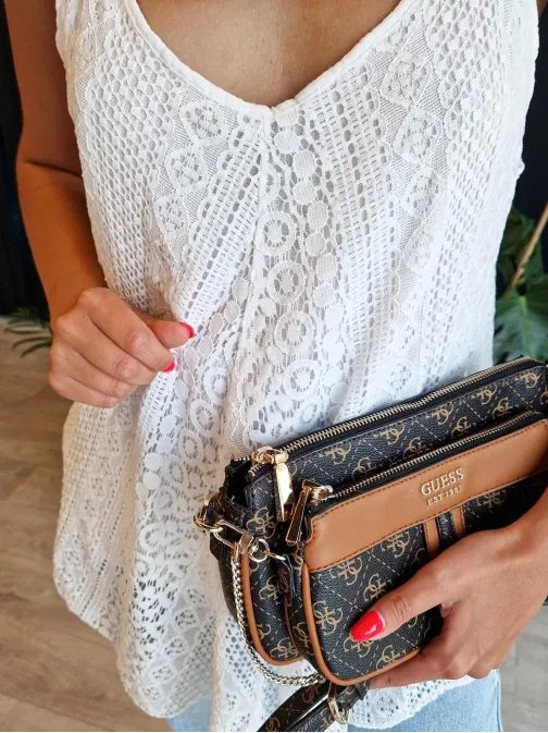 Dámsky letný krajkový top v bielej farbe