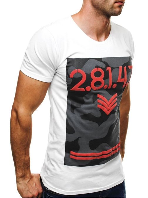 Výrazné biele tričko Athletic 9038