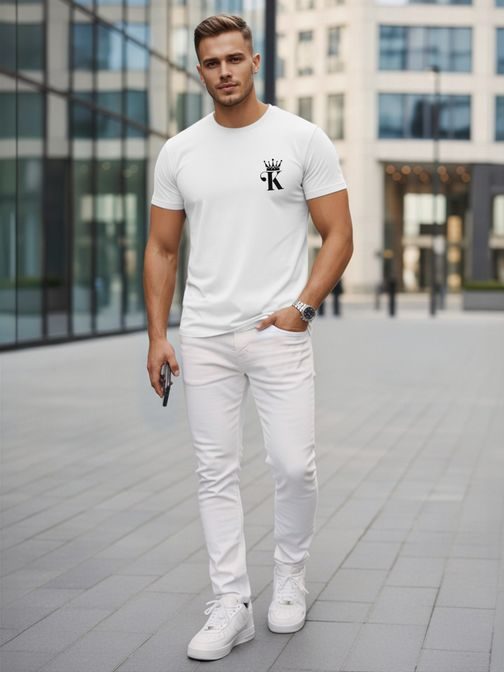 Biele tričko s trendy potlačou King