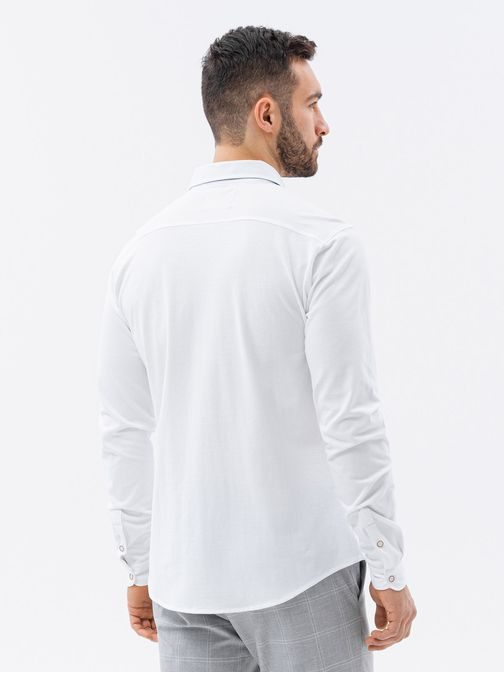 Biela košeľa s dlhým rukávom K540