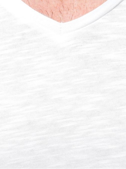Biele pánske tričko s výstrihom 2130
