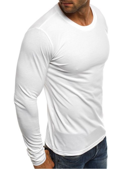 Biele tričko s dlhým rukávom J.STYLE 2088