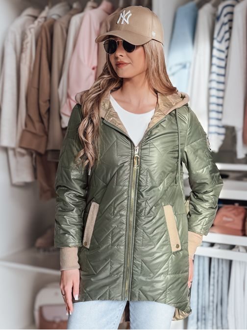 Olivová prešívaná dámska bunda ROSSANA