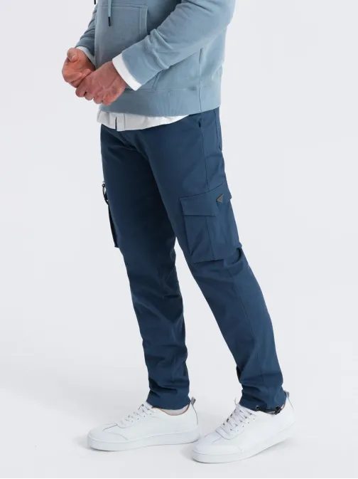 Tmavo-modré športové nohavice pre mužov v4 om-pacg-0196
