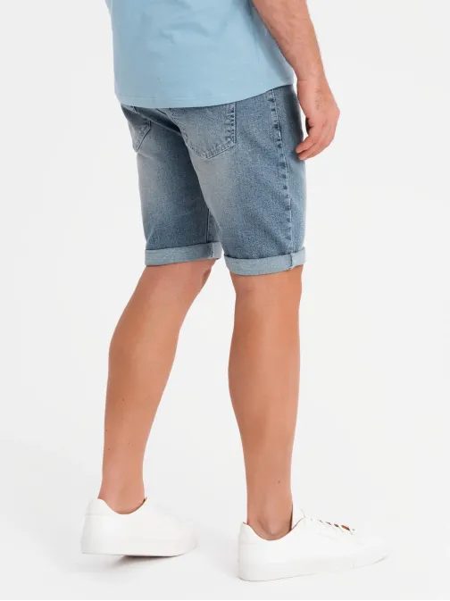 Moderné denim rifľové kraťasy V1 SRDS-0164