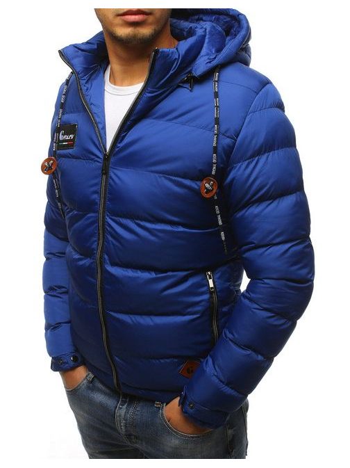 Trendy modrá prešívaná zimná bunda