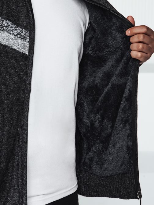 Moderný vzorovaný grafitový pánsky sveter