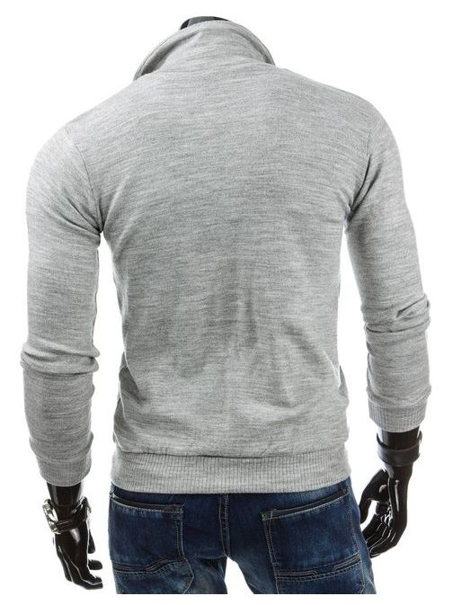 Fantastický šedý sveter s vreckami